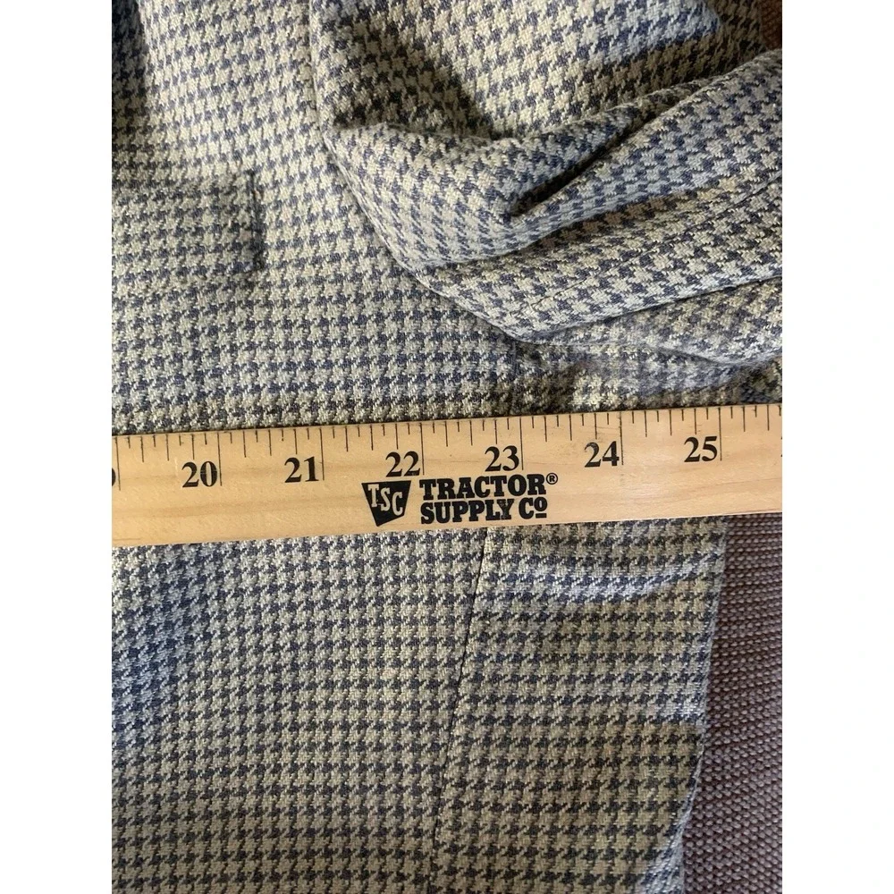 Mens Large Hounds Tooth Tan Suit Jacket Lana Moda Italy Sports Coat‎ Blazer VTG